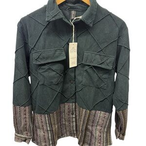 Sacred Threads Forest Green and Lavender Utility Jacket. 225711. BL/RD 04